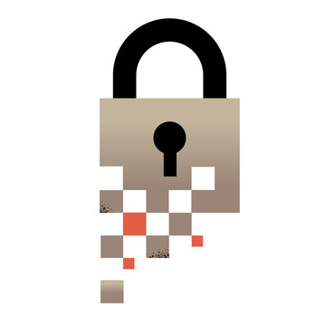 A padlock crumbles