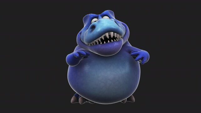 Fun 3D cartoon dino talking (with alpha channel)