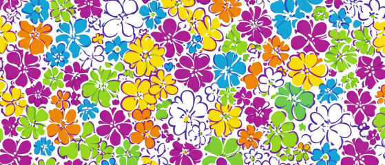 Cheerful and colorful floral pattern overlay texture for vibrant design projects