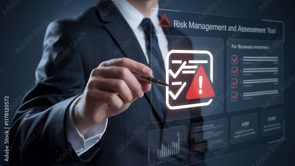 Poster comprehensive risk management and assessment strategies for business investment: identify risks and 