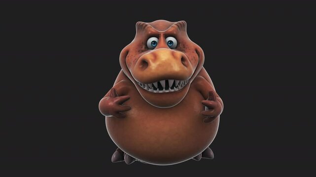 Fun 3D cartoon dino talking (with alpha channel)