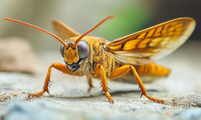 Fototapeta premium Beautiful insect macro shot with blurred background.