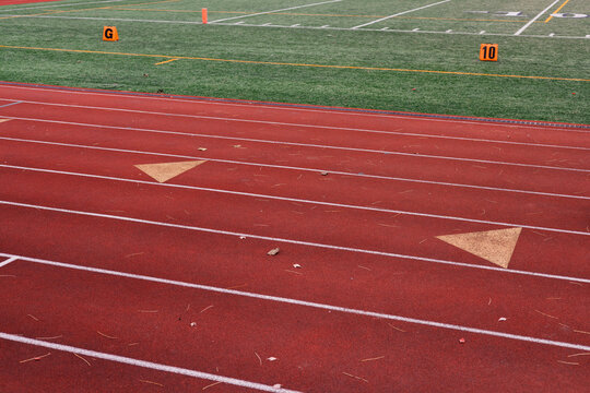 Running Track and Turf American Football Field