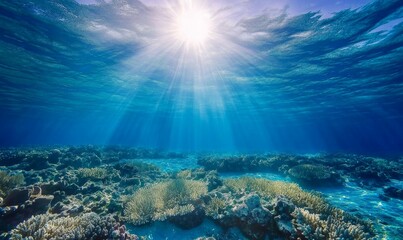 Blue water ocean surface