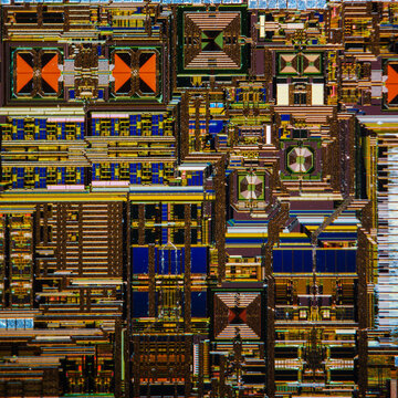 CPU wafer circuit micrograph