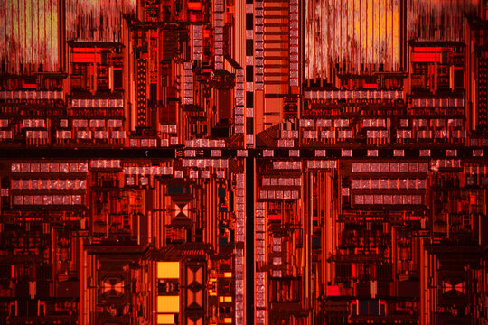 CPU wafer circuit micrograph