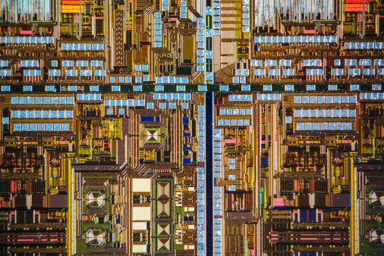 CPU wafer circuit micrograph