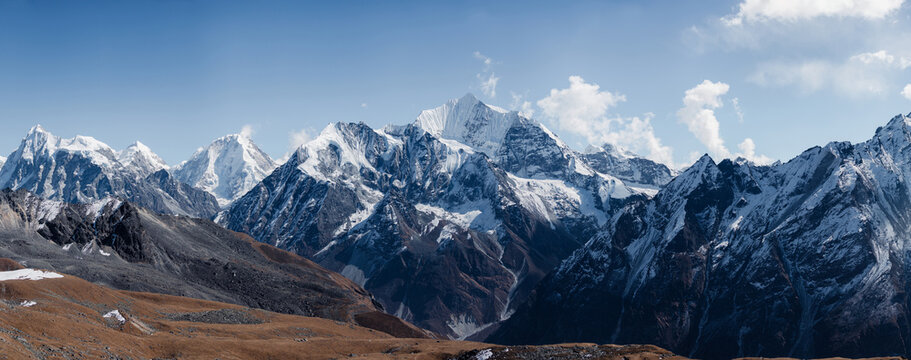 Mountain Range from the peak of Tsergo Ri in Langtang National Park.