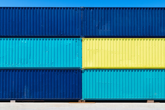 Unmarked Sea Containers On Dry Dock