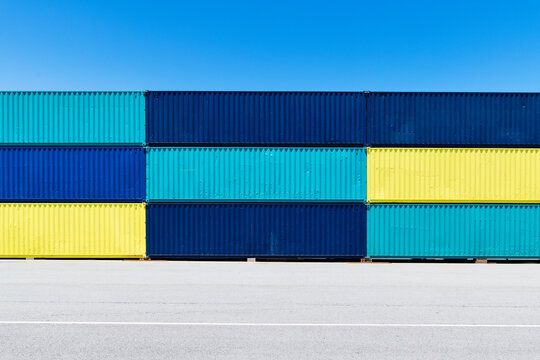Unmarked Sea Containers On Dry Dock