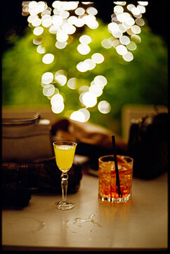 Drinks with cocktails at night