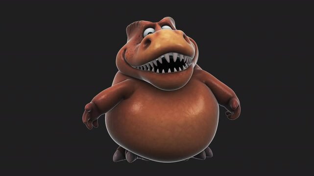 Fun 3D cartoon dino talking (with alpha channel)