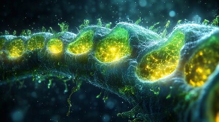 Abstract Representation Of Glowing Cellular Structure