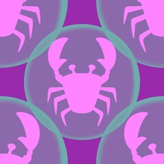 Ocean animals seamless crabs pattern for wrapping paper and fabrics and linens