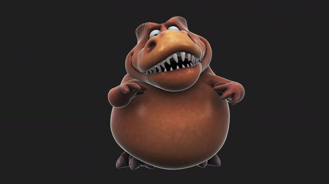 Fun 3D cartoon dino talking (with alpha channel)
