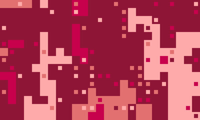 Abstract geometric background with pixel art style.  Stylish blend of pink and burgundy squares, ideal for website banners, social media posts, or modern design projects.  Versatile and eye-catching.