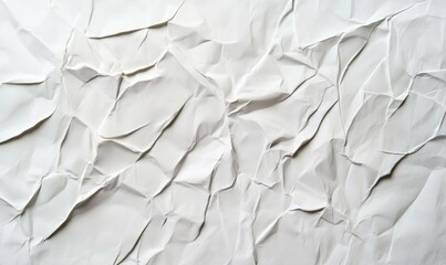 Obraz premium Blank white crumpled and creased paper poster texture background