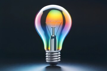 light bulb on black background