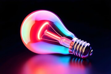 light bulb on black background