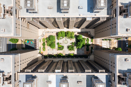 Modern Urban Apartment Buildings with Central Courtyard