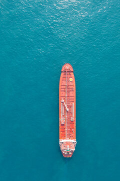 Oil Chemical Tanker floating on a calm turquoise sea
