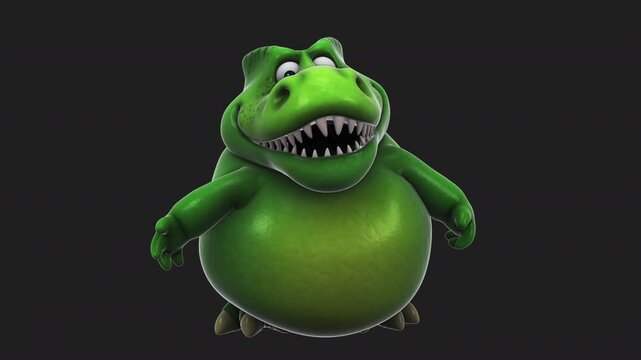 Fun 3D cartoon dino talking (with alpha channel)