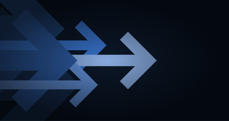 Obraz premium abstract dark background with blue arrows