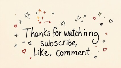 Text saying 'Thanks for watching, subscribe, like, comment' on colorful background