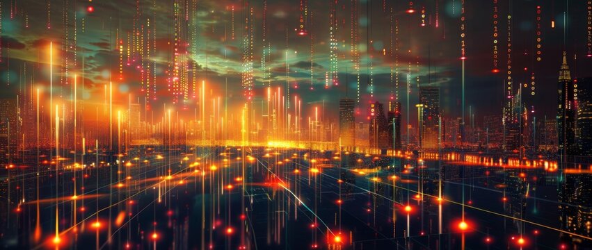 Digital world map with data visualization elements in a futuristic design.