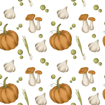 Autumn vegetable pattern