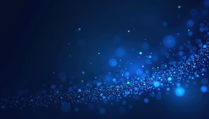 Fototapeta premium Dark blue gradient, glowing particles, noise effect, banner header, design, sparkle