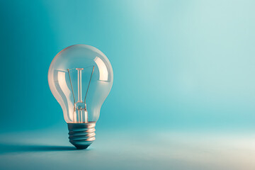 Light bulb is lit up on a blue background