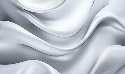 Flowing white silk fabric background, elegant abstract texture, smooth waves.