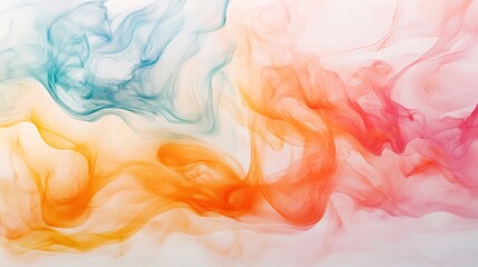 Abstract colorful smoke swirls on white background. (2)