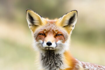 Fototapeta premium A close-up view of a fox's face with a blurred background
