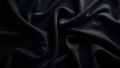 Fototapeta premium Deep black velvet backdrop, rich texture, elegant sheen, presentation, dark