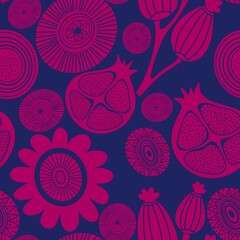 Abstract floral seamless flowers pattern for wrapping paper and fabrics and kids