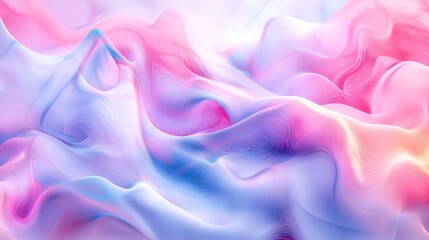 Fototapeta premium Abstract pastel pink, blue, and white wavy background.