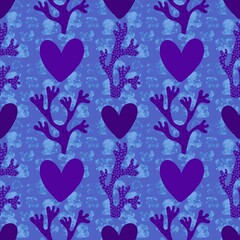 Ocean seamless coral pattern for wrapping paper and fabrics and linens
