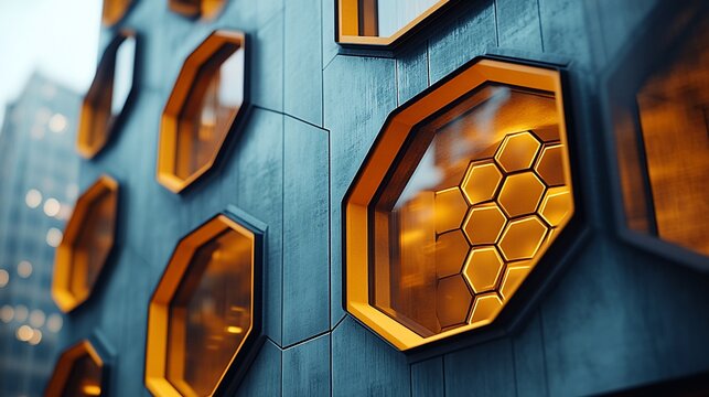 Modern Building Facade Hexagonal Windows Design