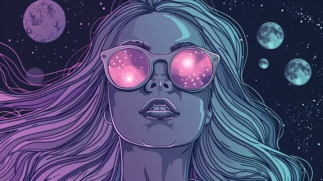 Psychedelic 70s inspired illustration featuring whimsical elements and a groovy slogan perfect for graphic tees stickers or posters 2D cartoon style