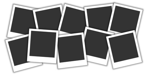 blank polaroid photo frame and photo collage