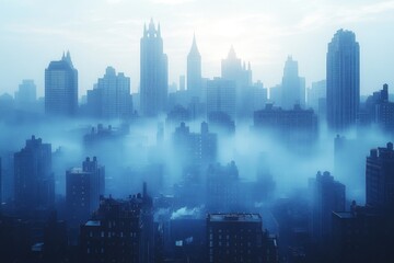 Urban landscape from top floor perspective