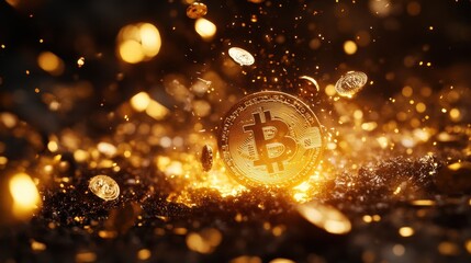 Bitcoin crash. Concept of a cryptocurrency market crisis