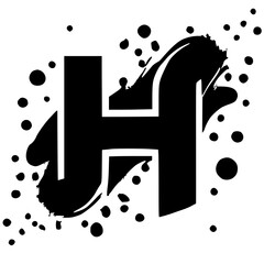 Abstract H letter silhouette