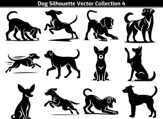 Set of Dog Silhouette Vector Illustration