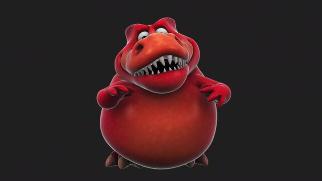 Fun 3D cartoon dino talking (with alpha channel)