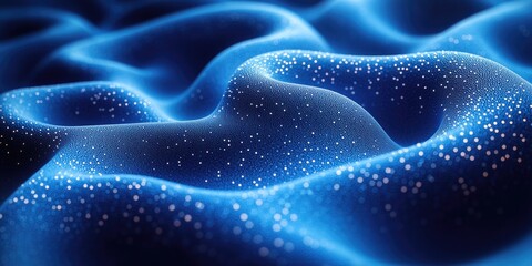 Obraz premium A close-up shot of blue fabric featuring small white dots