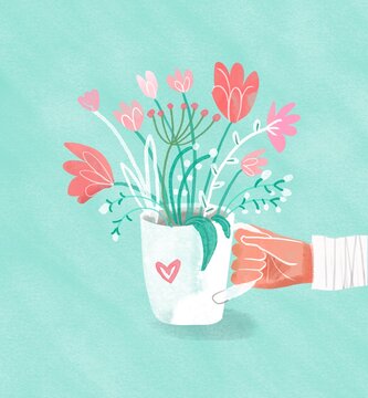 bouquet  of gentle spring flowers