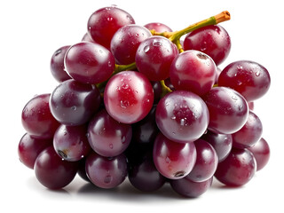Fototapeta premium A bunch of ripe, red grapes, fresh and juicy, isolated on a white background